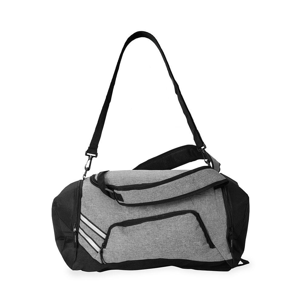 Bolsa de Viagem Poliéster 28 Litros VG1689 na cor Cinza, brinde personalizado Sky Brindes