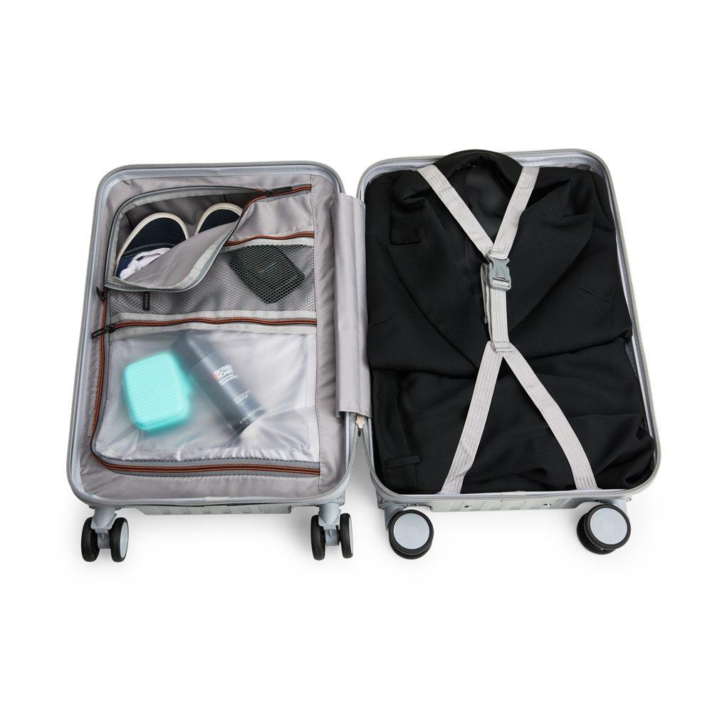 Mala de Viagem 32 Litros VG1692 na cor Prata, brinde personalizado Sky Brindes