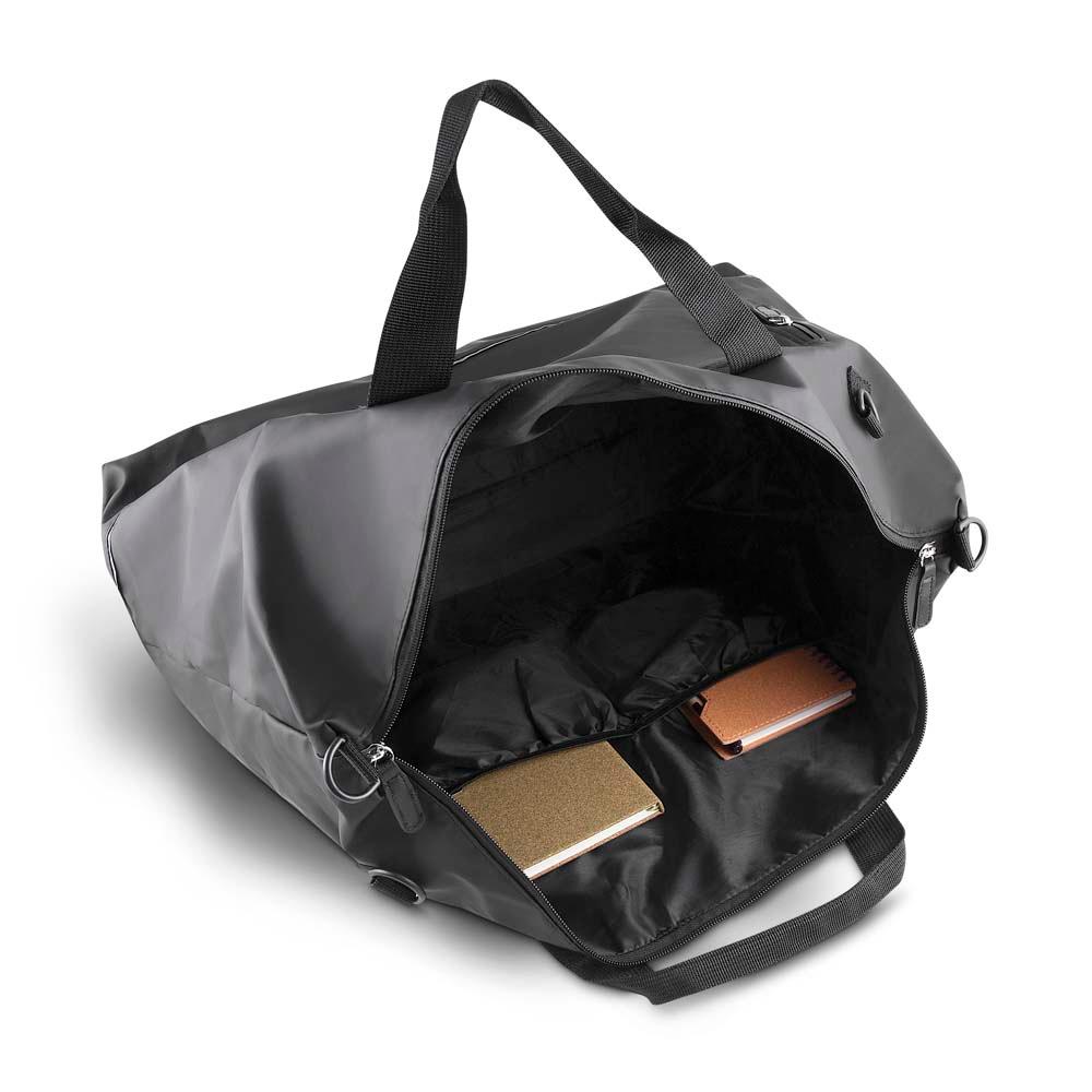 Mala Esportiva VG1697 na cor Preto, brinde personalizado Sky Brindes