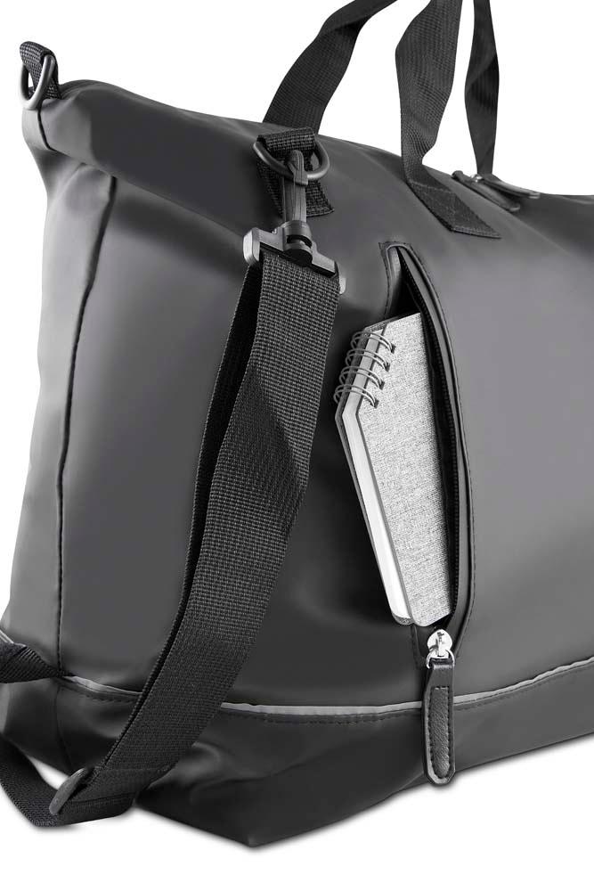 Mala Esportiva VG1697 na cor Preto, brinde personalizado Sky Brindes