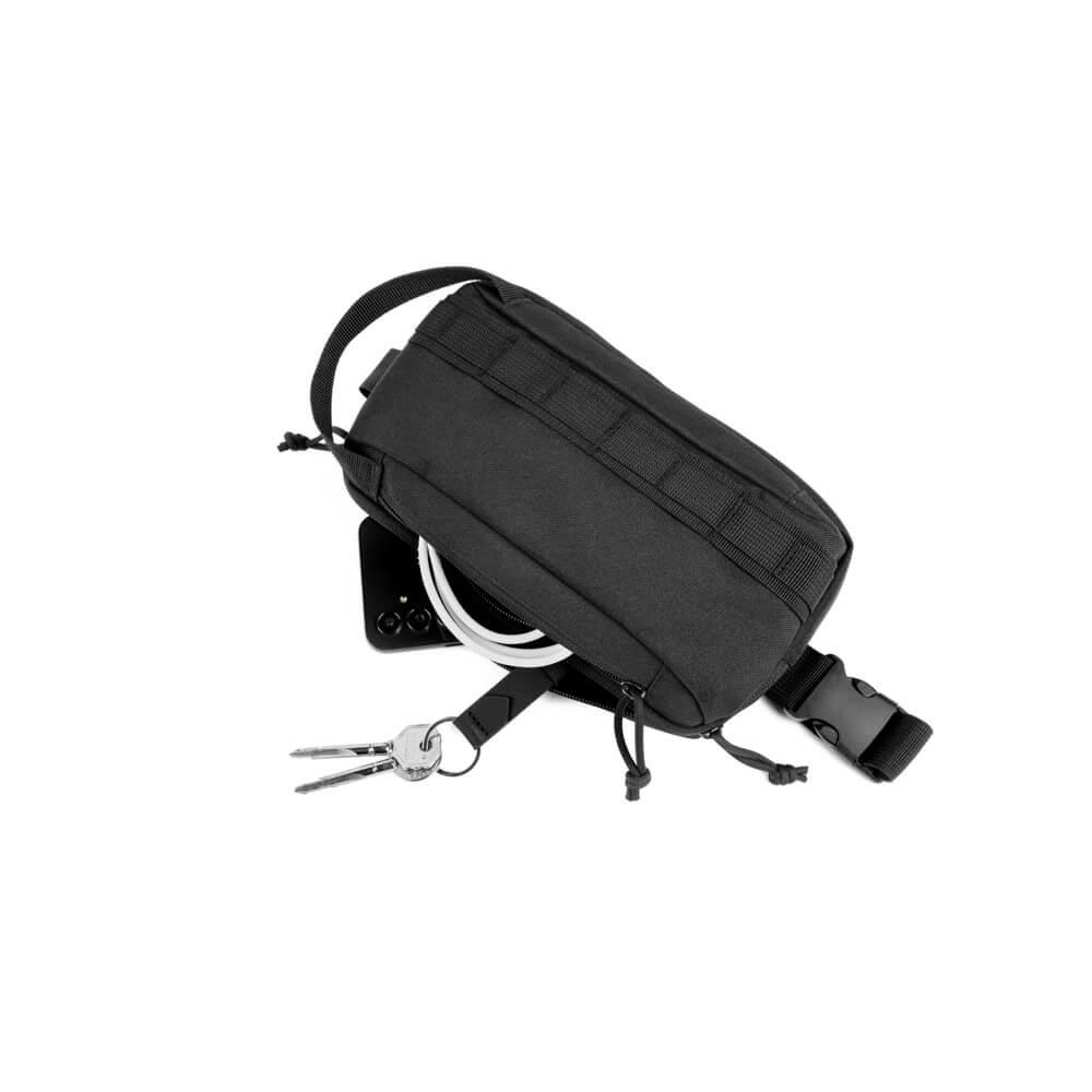 Pochete em Poliéster VG1703 na cor Preto, brinde personalizado Sky Brindes