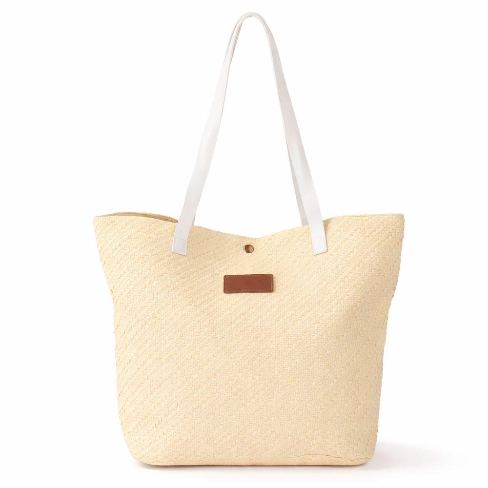 Bolsa Palha Trançada VG1717 na cor Bege, brinde personalizado Sky Brindes