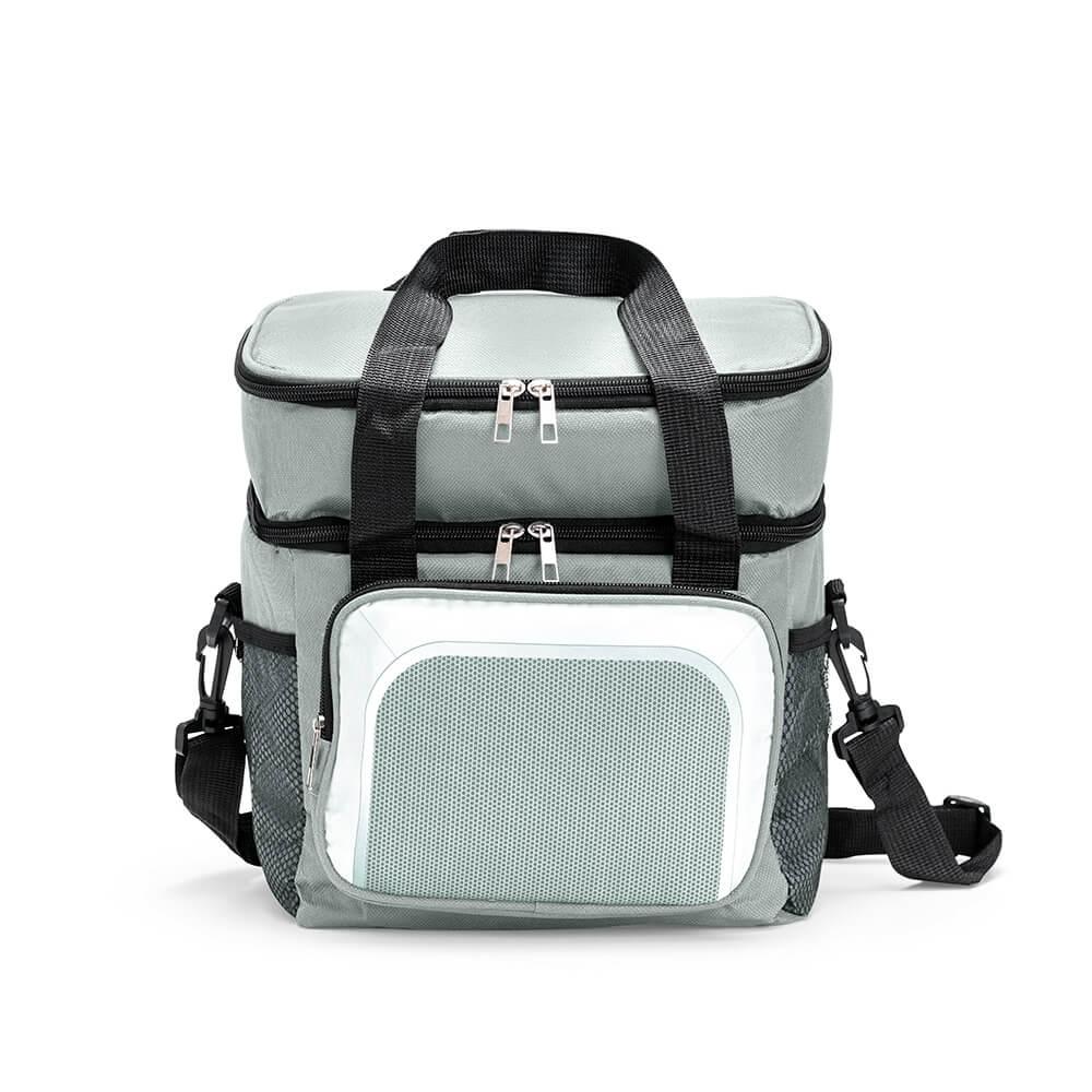 Bolsa Térmica Dupla 12L VG1723 na cor Cinza, brinde personalizado Sky Brindes