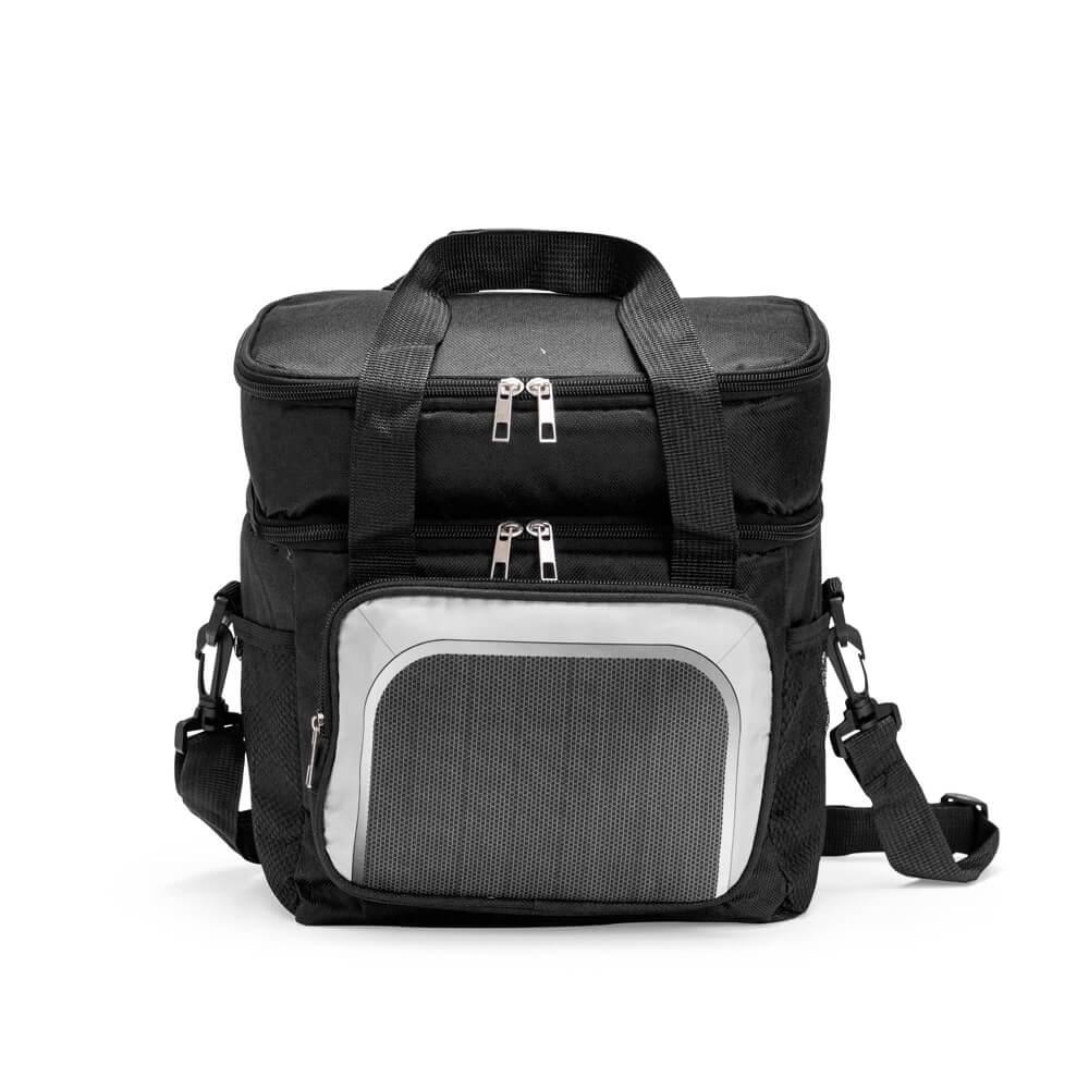 Bolsa Térmica Dupla 12L VG1723 na cor Preto, brinde personalizado Sky Brindes