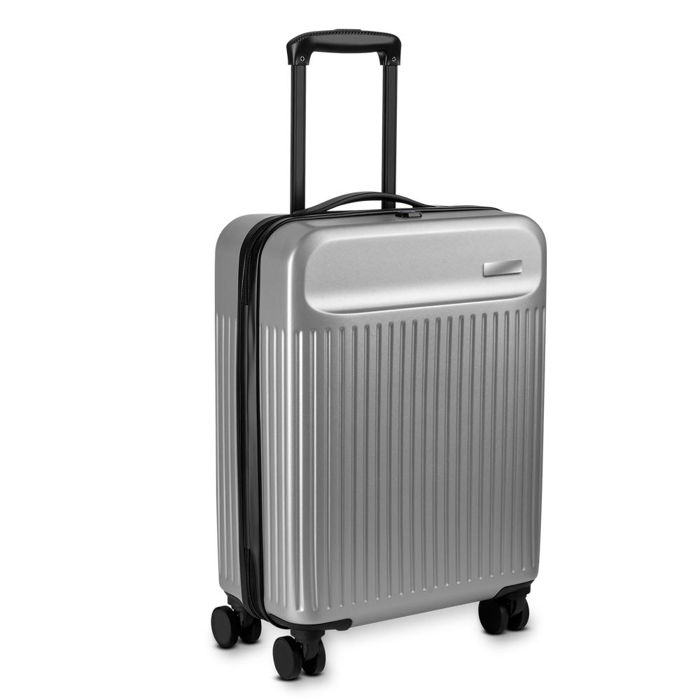 Mala de bordo em plástico abs VG1733 na cor Prata, brinde personalizado Sky Brindes