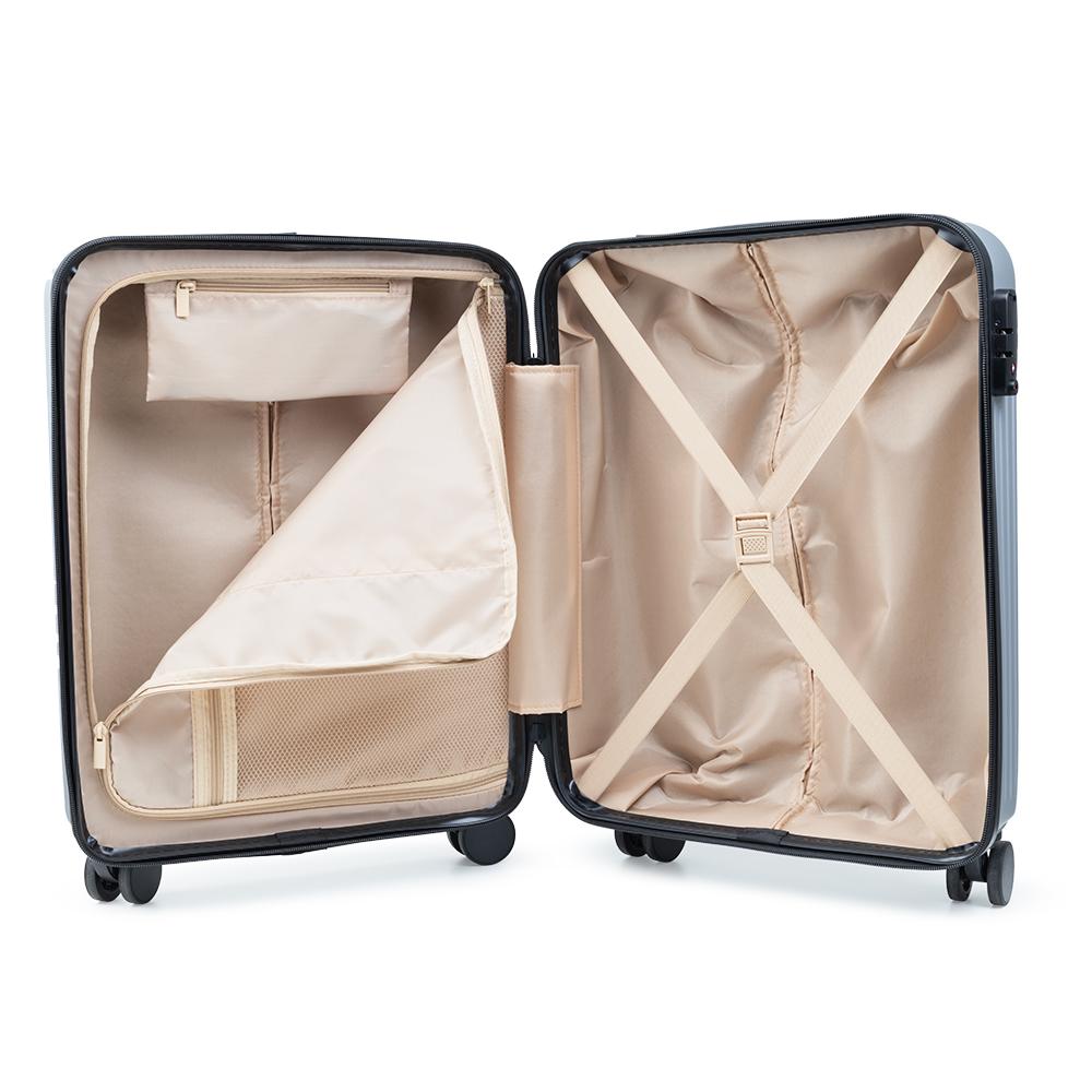 Mala de bordo em plástico abs VG1733 na cor Prata, brinde personalizado Sky Brindes