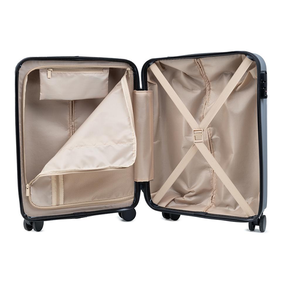 Mala de bordo em plástico abs VG1733 na cor Prata, brinde personalizado Sky Brindes