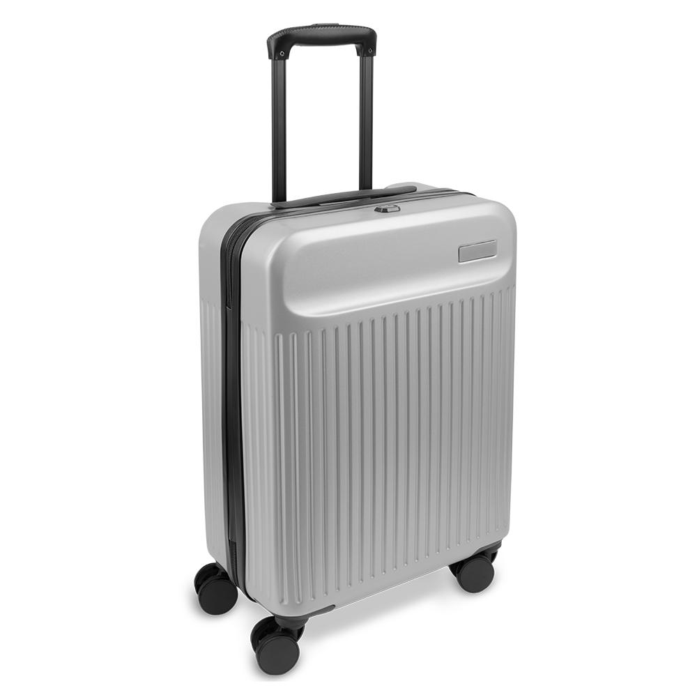 Mala de bordo em plástico abs VG1733 na cor Prata, brinde personalizado Sky Brindes