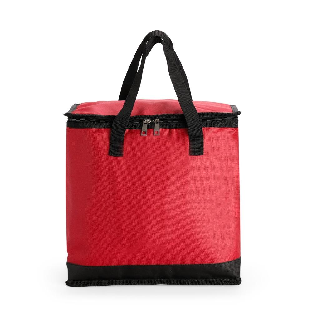 Bolsa térmica 27l VG1747 na cor Vermelho e inox, brinde personalizado Sky Brindes