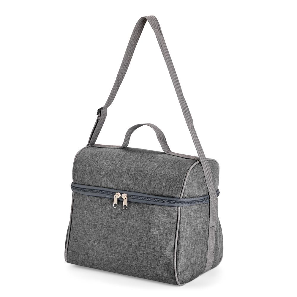 Bolsa térmica poliéster 14 litros VG1762 na cor Preto, brinde personalizado Sky Brindes