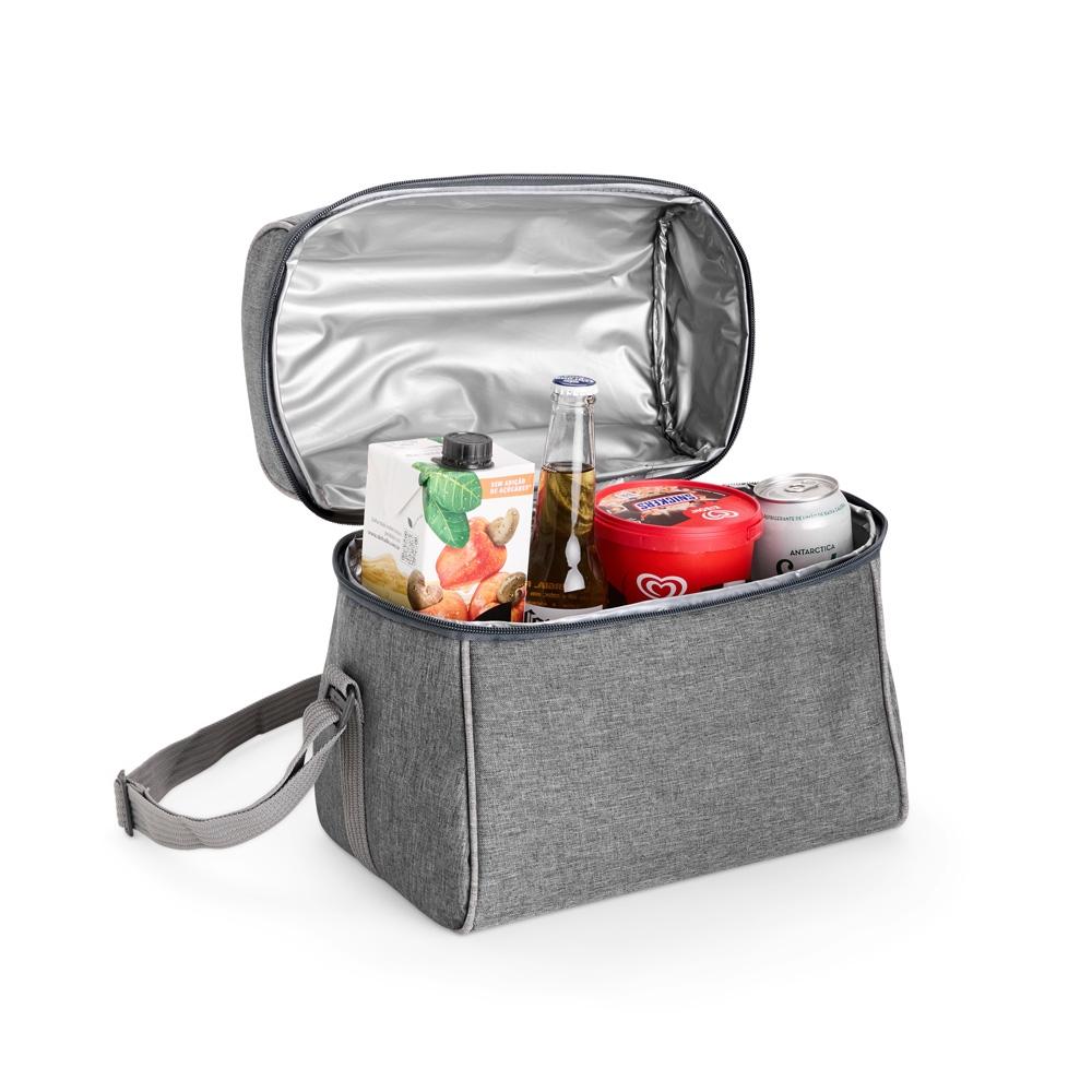 Bolsa térmica poliéster 14 litros VG1762 na cor Preto, brinde personalizado Sky Brindes