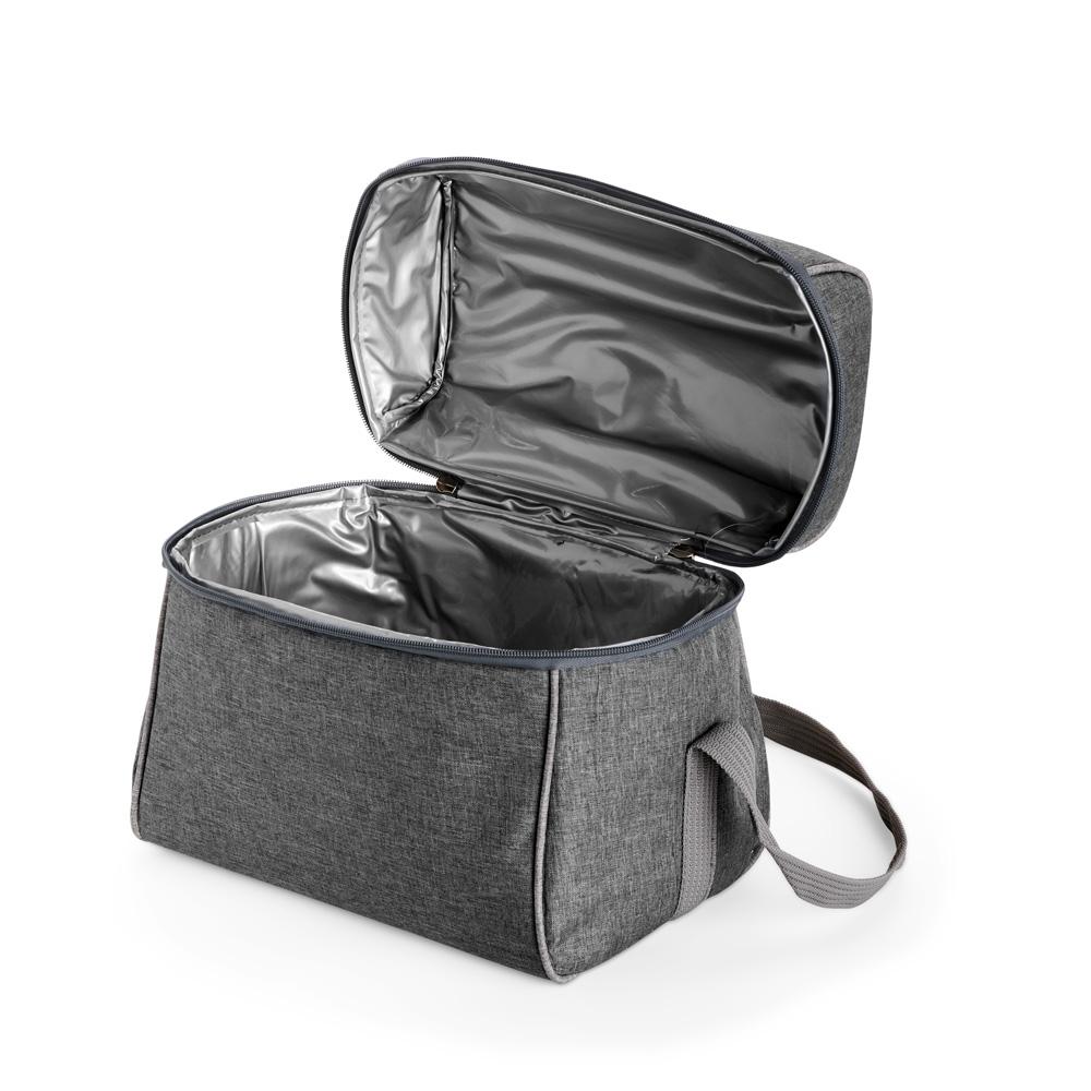 Bolsa térmica poliéster 14 litros VG1762 na cor Preto, brinde personalizado Sky Brindes