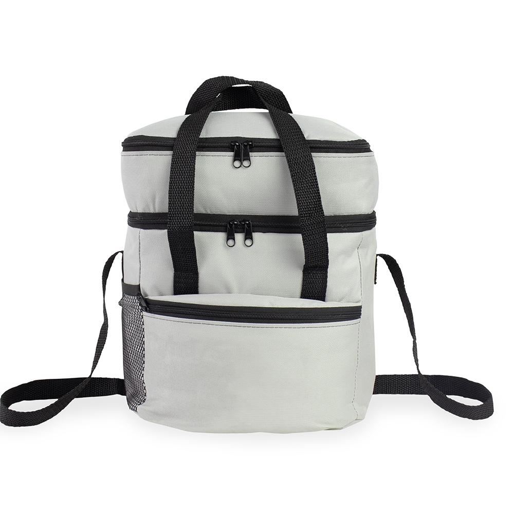 Bolsa térmica dupla 14l VG1773 na cor Cinza, brinde personalizado Sky Brindes