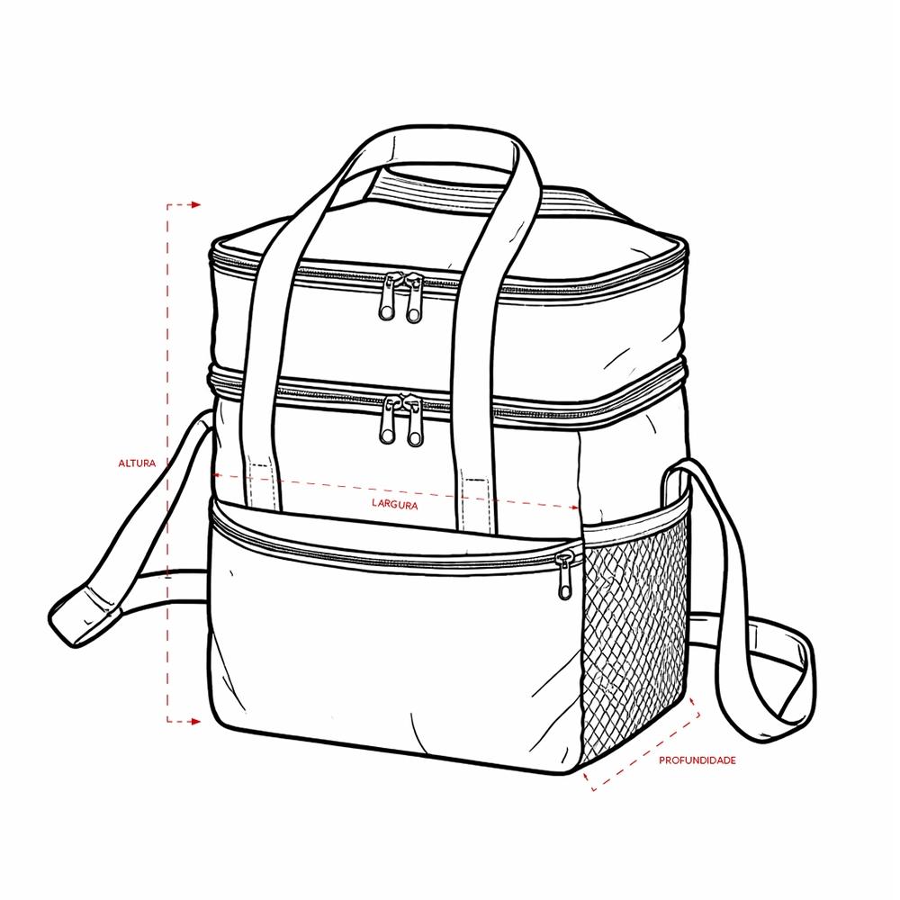 Bolsa térmica dupla 14l VG1773 na cor Preto, brinde personalizado Sky Brindes