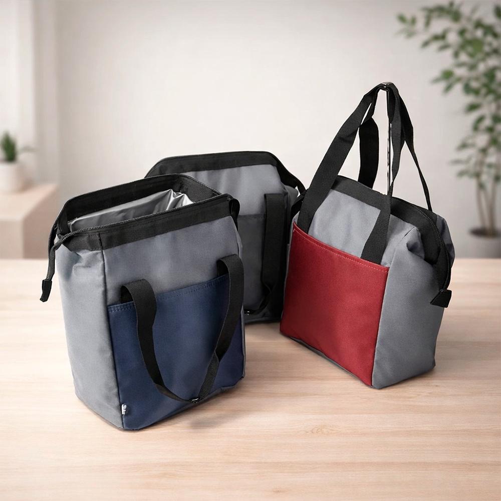 Bolsa térmica 7l VG1774 na cor Preto e chumbo, brinde personalizado Sky Brindes