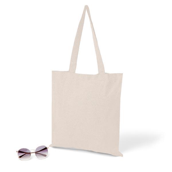 Sacola ecobag em algodão reciclado - natural - 38x42cm