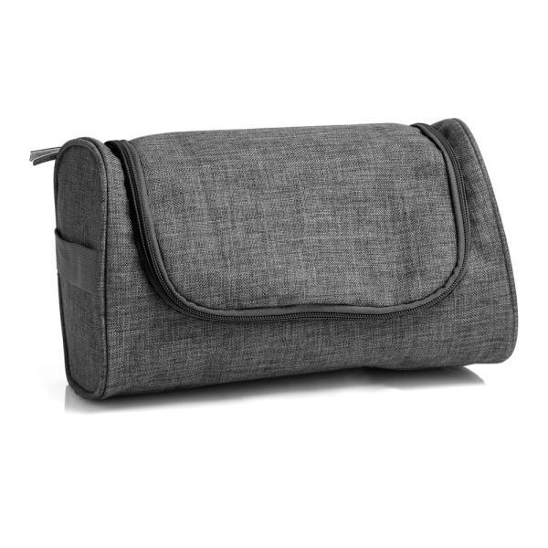 Necessaire em poliester 300d com gancho melange cinza