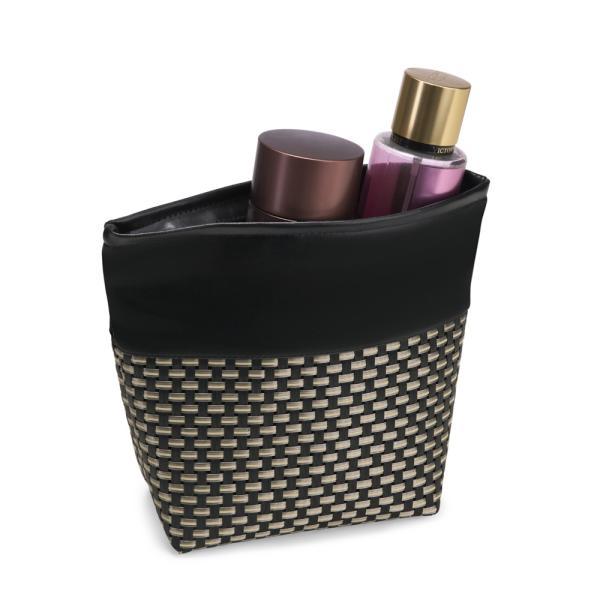 Necessaire em pvc e material sintético - premium - pretoxadrez