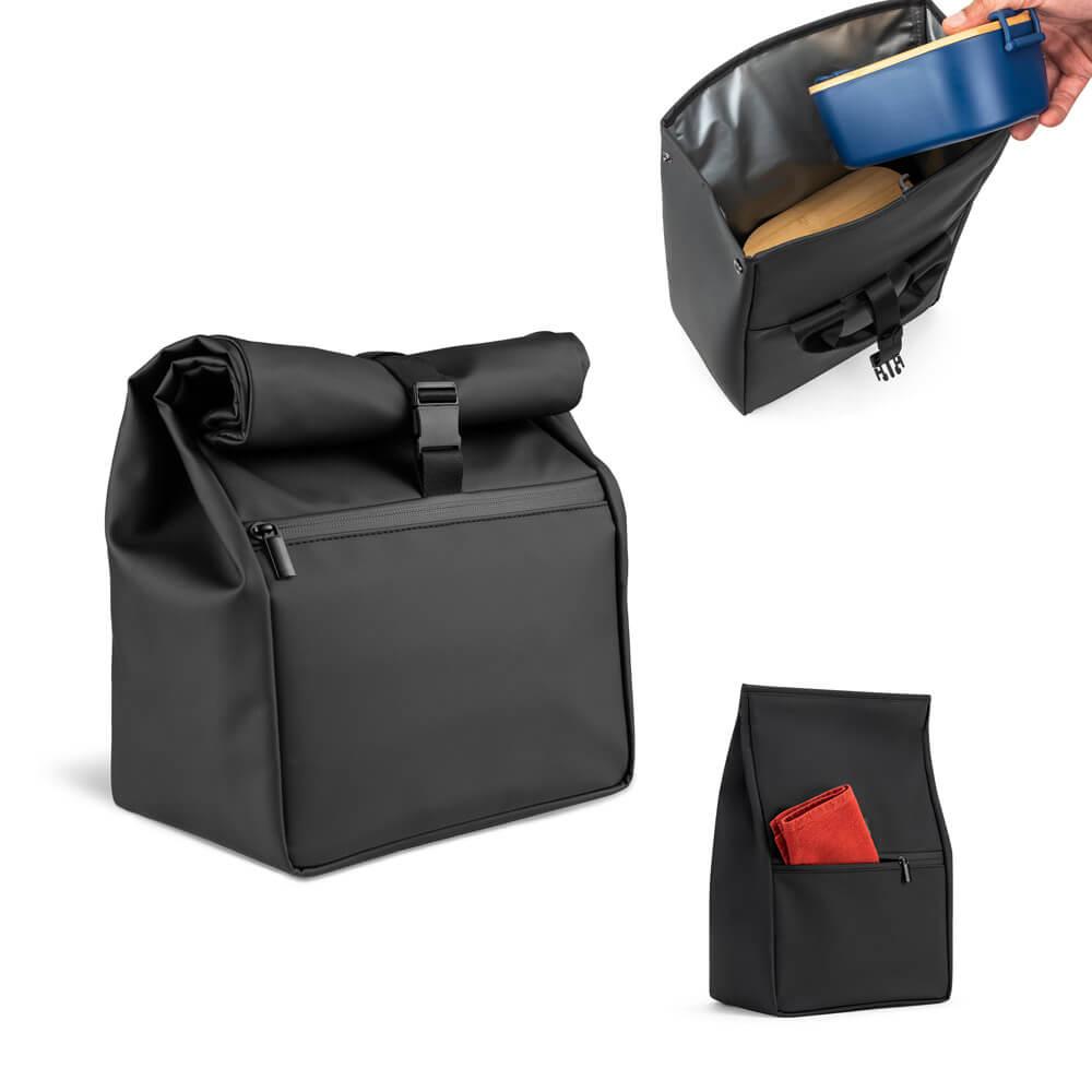 Bolsa térmica "roll top" em pu, com isolamento em peva (7l)
