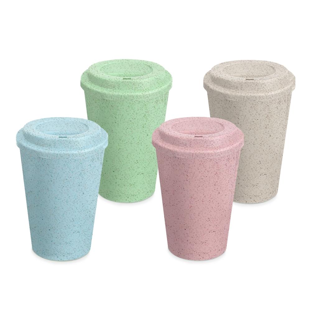 Copo fibra de arroz c tampa 450ml