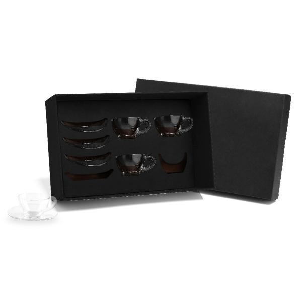 Jogo de xícaras com pires - 90 ml - 8 pçs