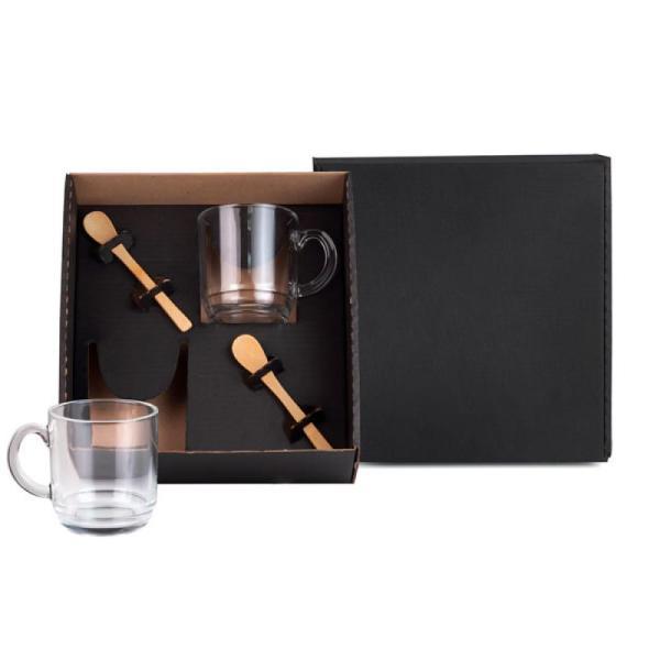Kit canecas com colheres - 4 pçs