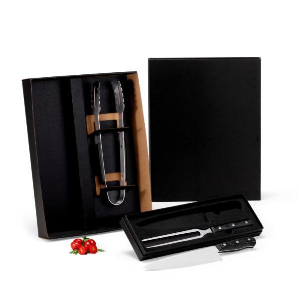 Conj. para churrasco premium em madeira inox