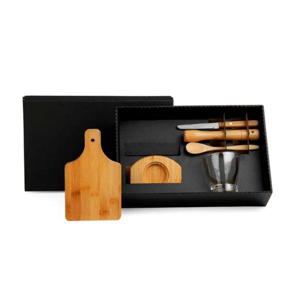 Kit para caipirinha em bambumadeira - 0,35 l - 6 pçs