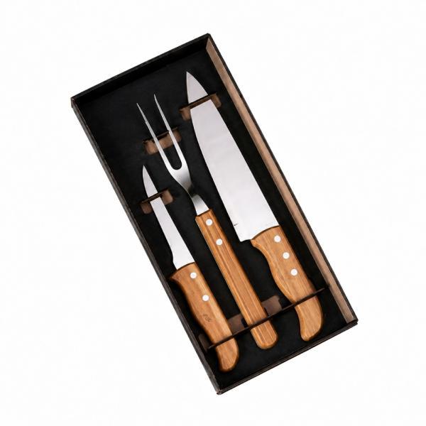Kit de facas com tamanho 8", 5" e garfo - 3 pçs