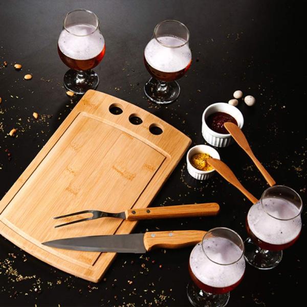 Kit churrasco, petisco, cerveja e tábua 3 furos - 11 pçs