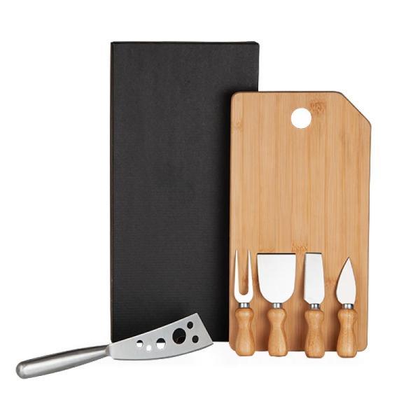 Conj. para queijo em bambu madeira inox oregon - 6 pçs
