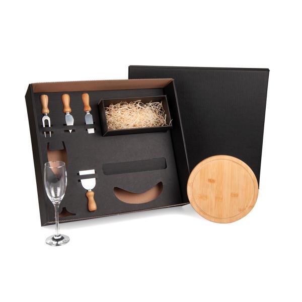 Kit queijo e champagne - 6 pçs - não acompanha garrafa
