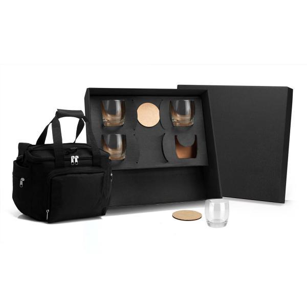 Kit whisky com bolsa térmica - 9 pçs