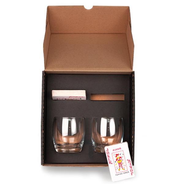 Kit whisky com baralho e copos