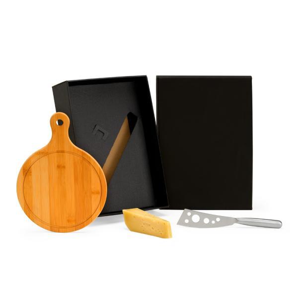 Kit para queijo em bambu inox - 2 pçs