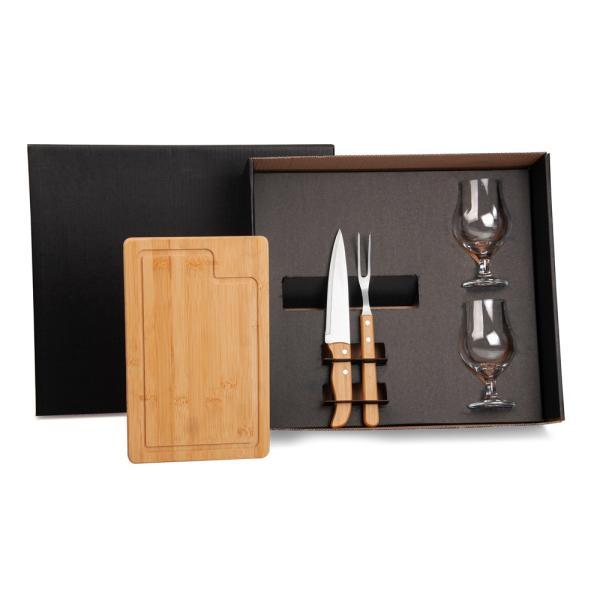 Kit churrasco com copos - 5 pçs