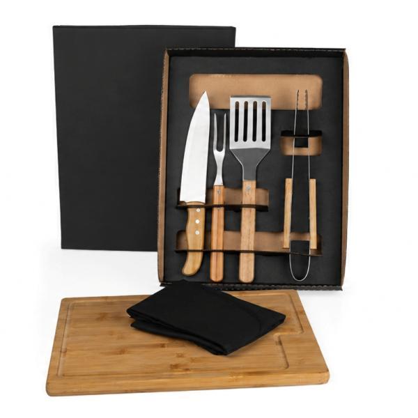 Kit para churrascohambúrguer com pegador e espátula - 6 pçs