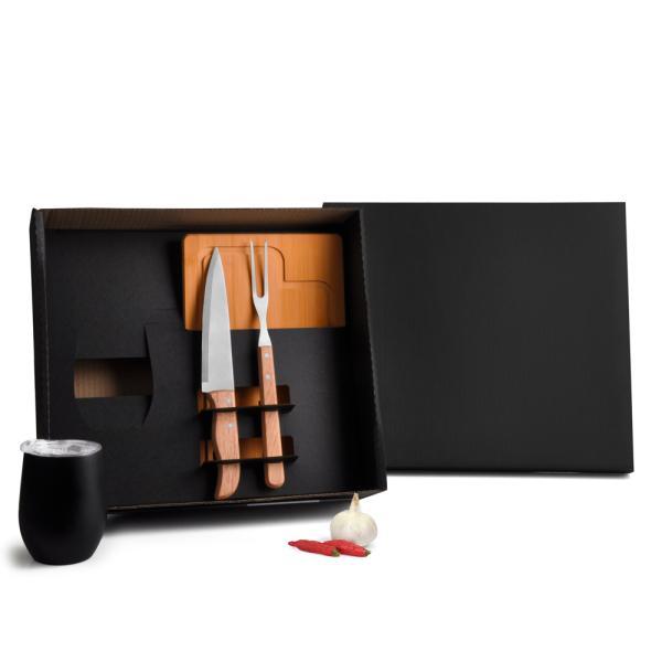 Kit para churrasco com copo térmico - 4 pçs