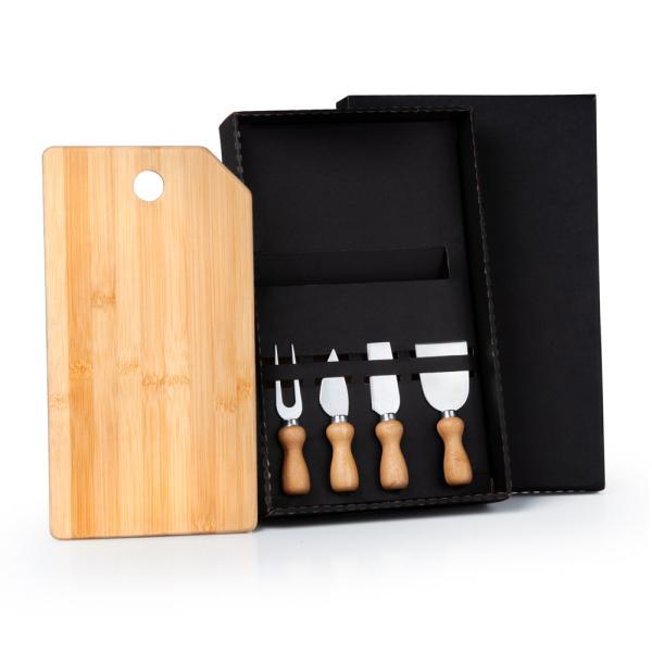 Conj. tábua e utensílios p queijo - 5 peças