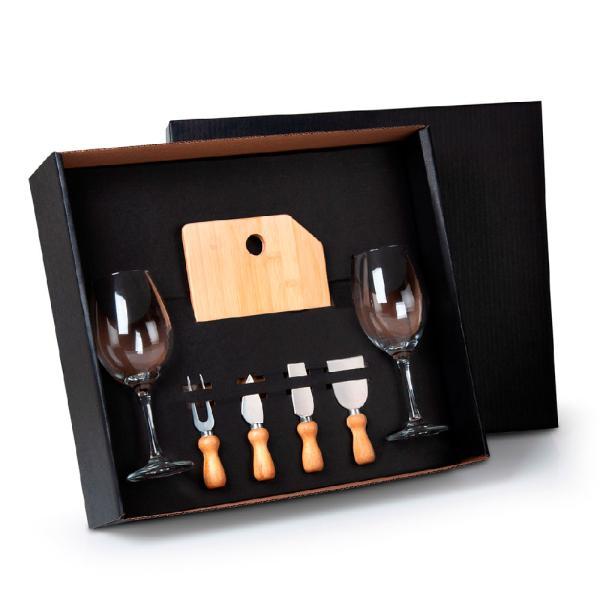 Kit queijo e vinho - 7 pçs