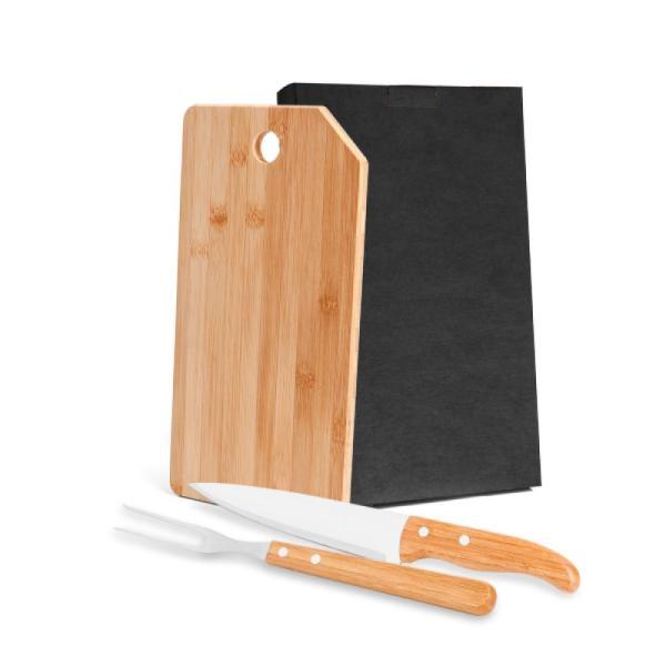 Conj. para cozinha em bambu madeira inox oregon - 3 pçs