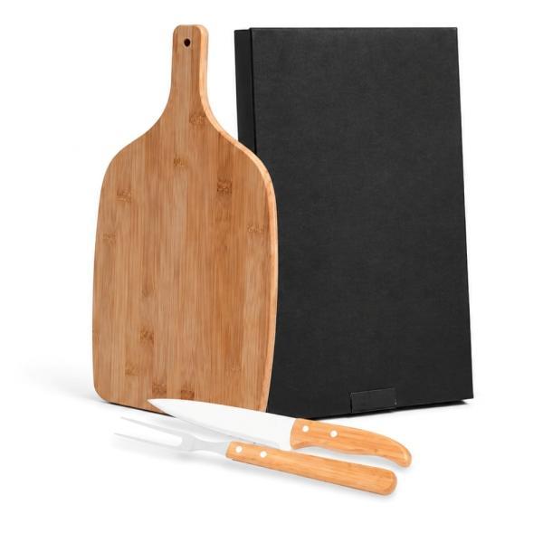 Conj. para cozinha em bambu madeira inox - 3 pçs