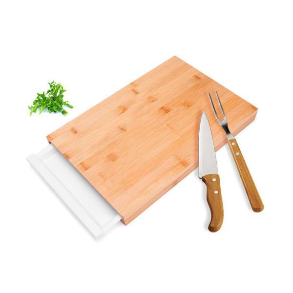 Conj. p cozinha em bambu madeira inox polipropileno - 4 pçs