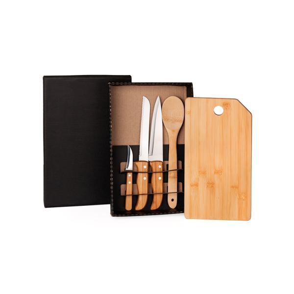 Kit para cozinhapão em bambuinox- 5 pçs