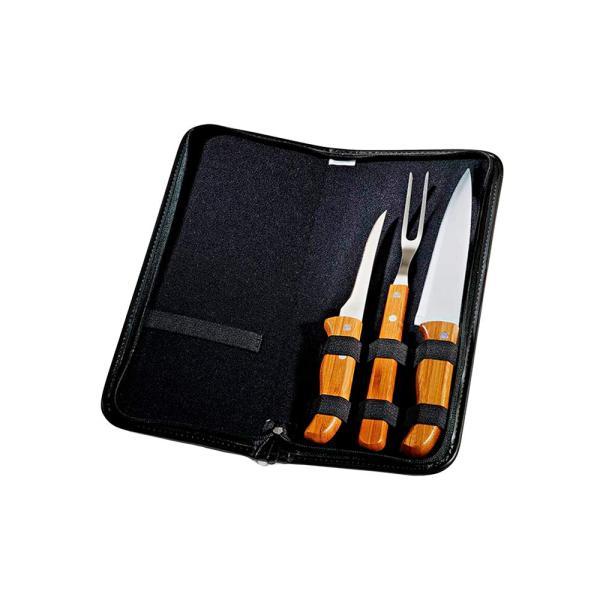 Conj.de facas bambu madeira inox com estojo frankfurt- 4 pçs
