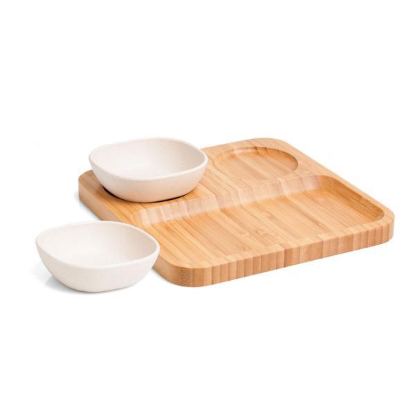 Kit petisco e patê em bambufibra de bambu - 3 pçs