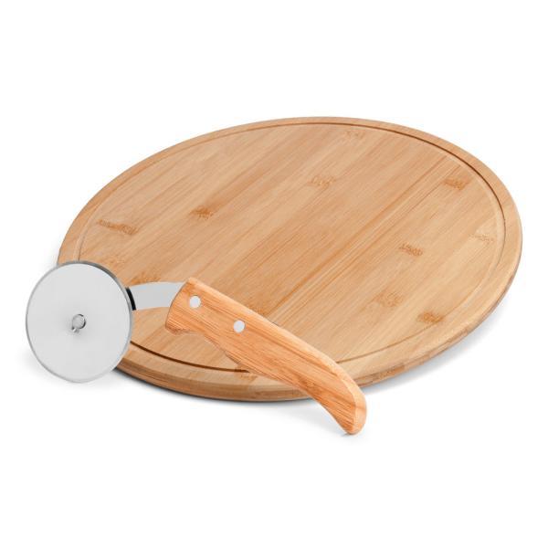 Conj. para pizza em bambu napoli 30 cm - 2 pçs