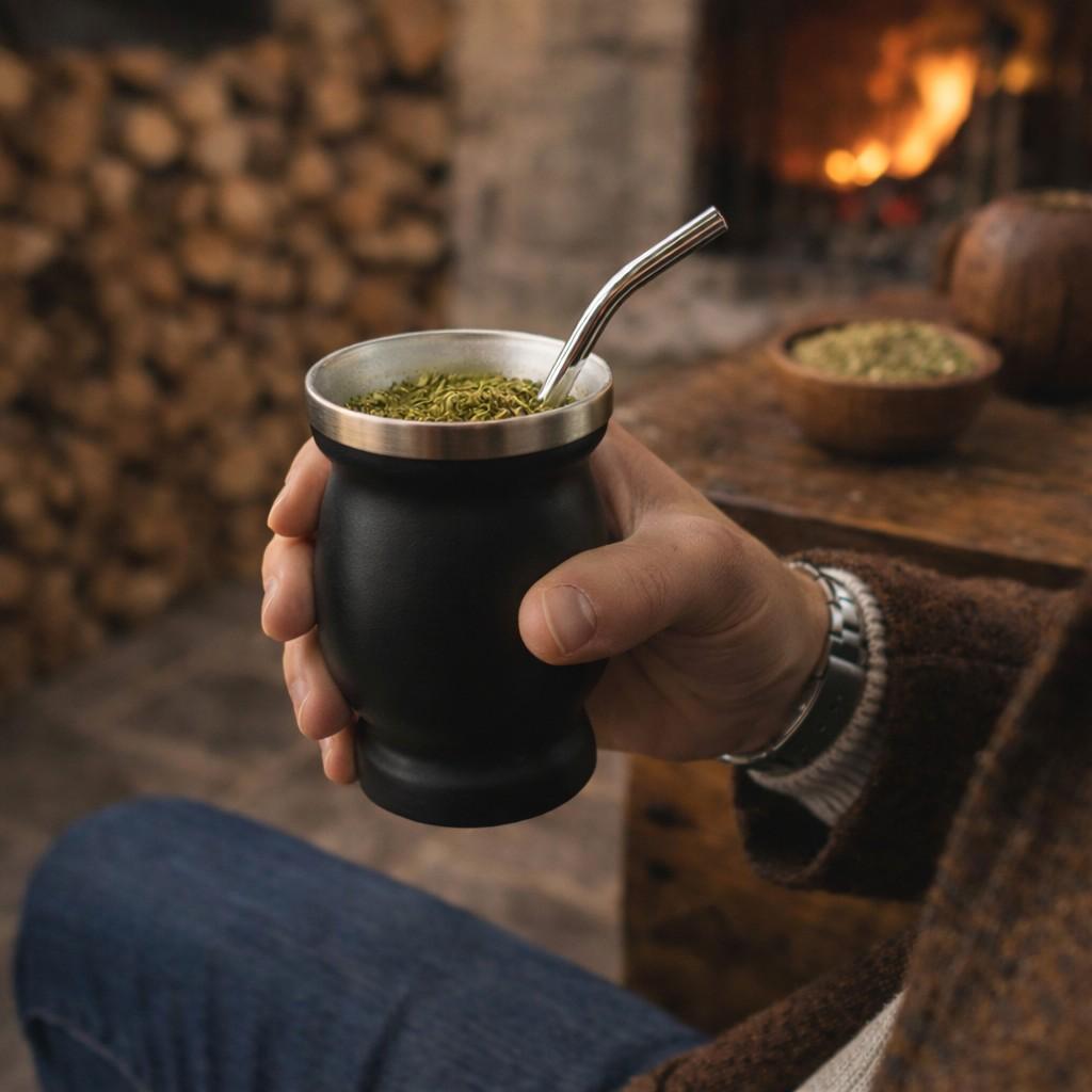 Cuia térmica para mate (250ml) e bomba inox