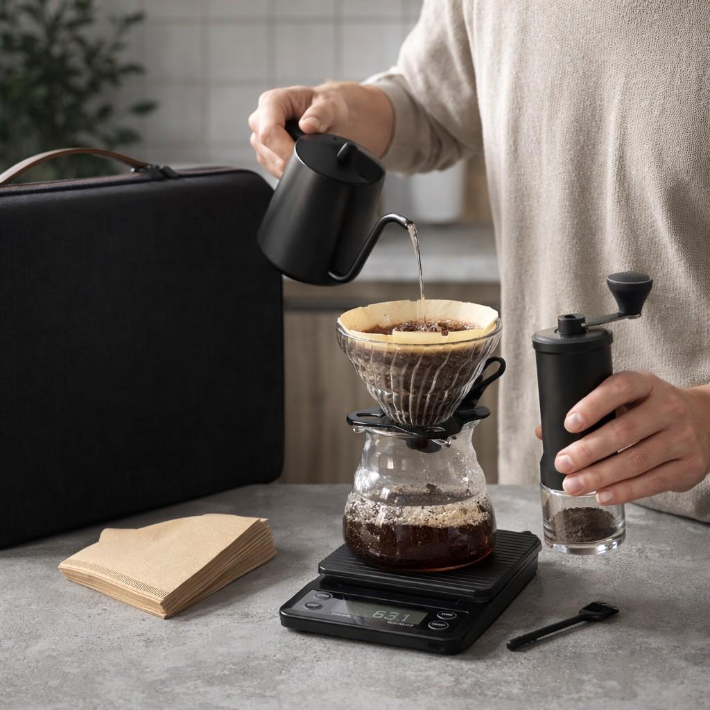 Kit barista 8 peças com maleta de transporte