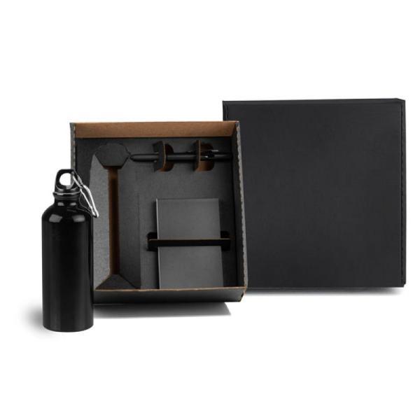 Kit com squeeze, caneta e bloco - 3 pçs